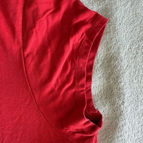 Tahari Red Essential Cap Sleeve T-Shirt - Picture 2 of 7